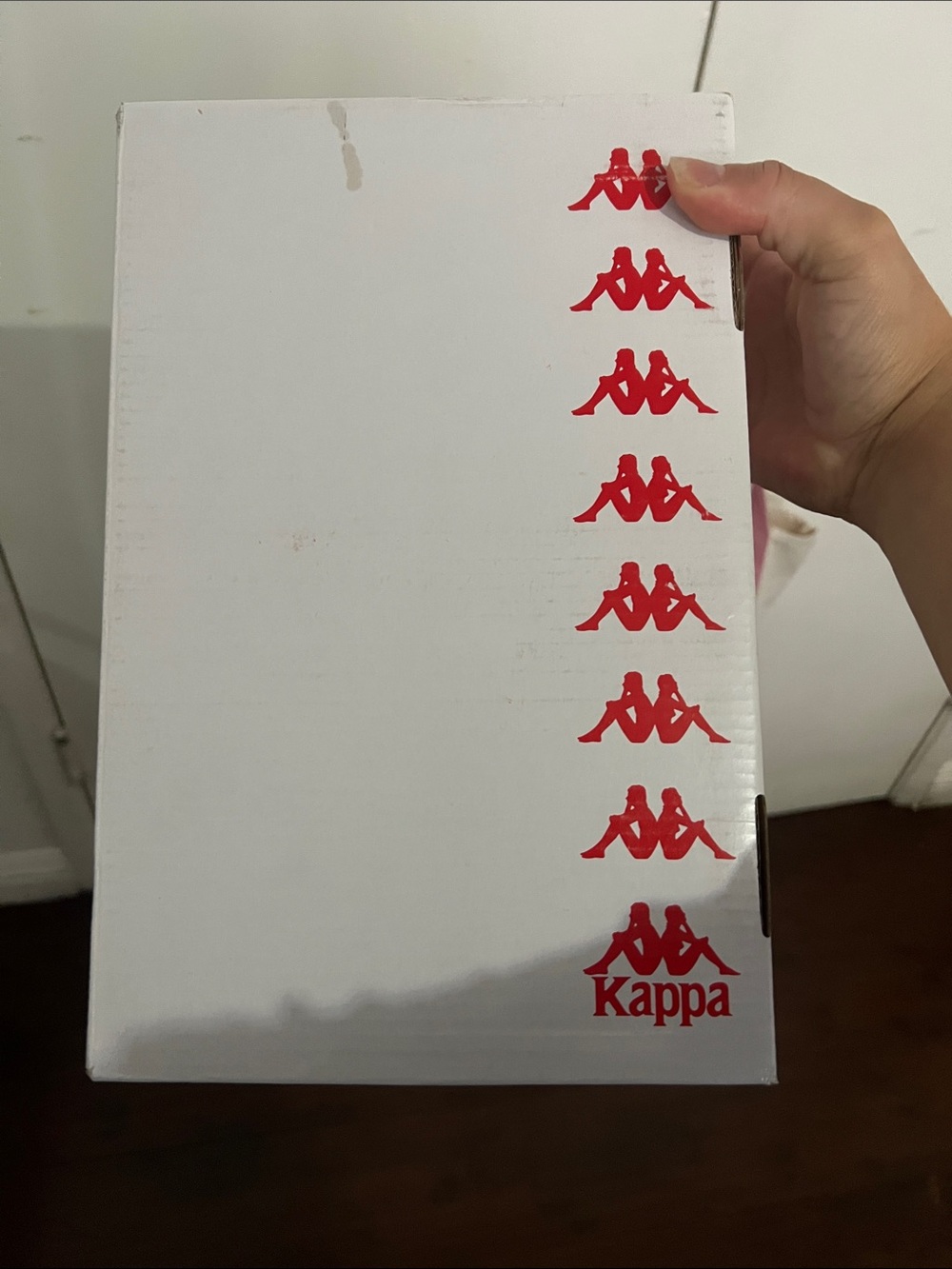 Kappa Kids Sneakers in White with Red Logo Accents